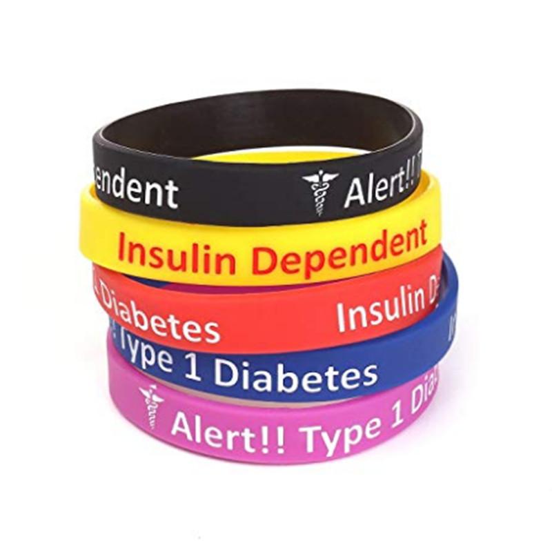 Cuff 1pcs Type 1 Diabetes Diabetic Dependent Alert Allergy Awareness Silicone Wristband Bracelet
Cuff 1pcs Type 1 Diabetes Diabetic Dependent Alert Allergy Awareness Silicone Wristband Bracelet
