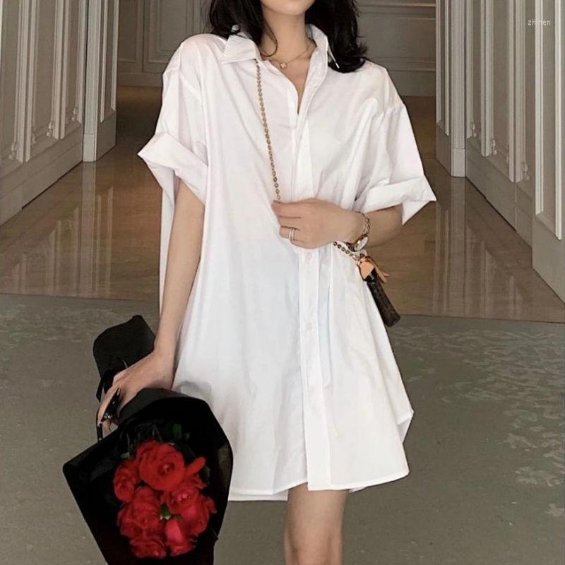 Women' Blouses Feiernan Casual White Shirt Women Short Sleeve Oversize Button Up Blouse Female Summer Korean Solid Color Bf Cardigan Tops, Blue
Women' Blouses Feiernan Casual White Shirt Women Short Sleeve Oversize Button Up Blouse Female Summer Korean Solid Color Bf Cardigan Tops, Blue