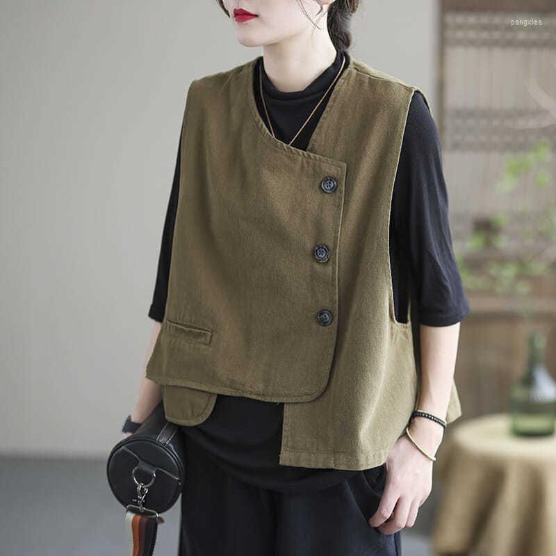 Women's Vests Women's Short Vest Jacket 2023 Spring Summer Vintage Twill Cotton Sleeveless Waistcoat Loose Camisole Tops Z114, Black
Women's Vests Women's Short Vest Jacket 2023 Spring Summer Vintage Twill Cotton Sleeveless Waistcoat Loose Camisole Tops Z114, Black