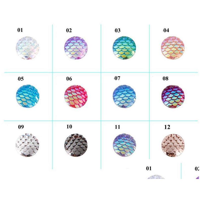 Pendant Necklaces Fashion Mermaid Scale Necklace Fish 12 Color Dainty Shimmery Jewelry Drop Delivery Pendants Dhgarden Dhk18
