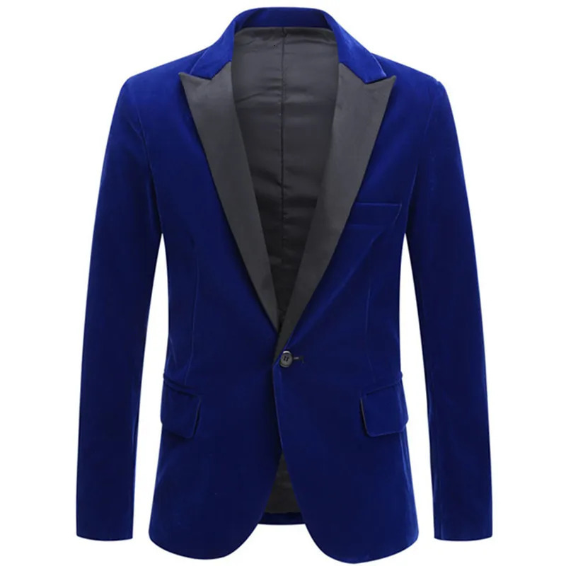 Men's Suits Blazers Men's Fashion Trend Velvet Groom Tuxedo Slim Fit Wedding Party Dress Business Casual Suit Jacket Banquet Single Blazers 