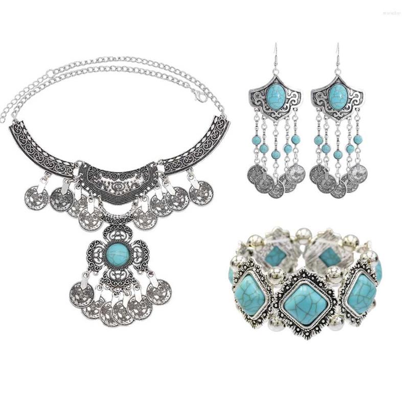 Necklace Earrings Set Afghan Blue Black Stone Necklaces Bracelets For Women Vintage Coin Tassel Party Gift, Picture shown
Necklace Earrings Set Afghan Blue Black Stone Necklaces Bracelets For Women Vintage Coin Tassel Party Gift, Picture shown