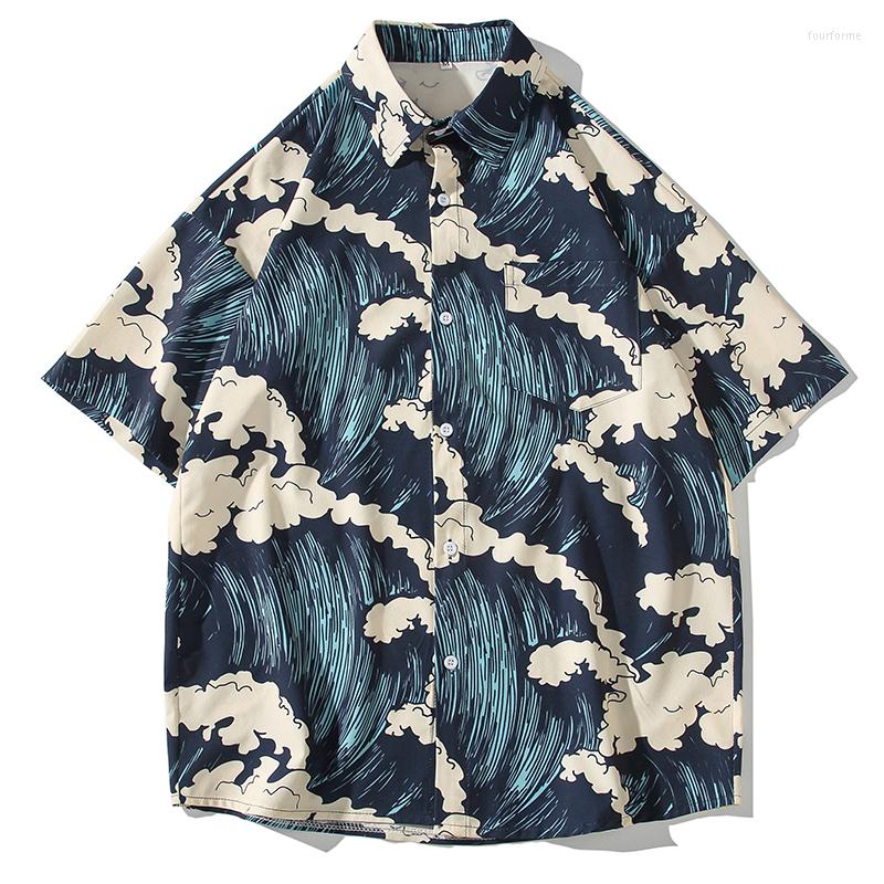 Men's Casual Shirts Summer Sea Wave Printed Shirt Men Oversize Button Blouse Fashion Harajuku Streetwear Short Sleeve Clothing Tops Male, Navy blue
Men's Casual Shirts Summer Sea Wave Printed Shirt Men Oversize Button Blouse Fashion Harajuku Streetwear Short Sleeve Clothing Tops Male, Navy blue