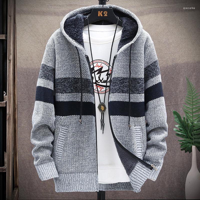 Men's Sweaters Men's Cardigan Fleece Hooded Winter Sweater Thicken Knit Striped Fashion Sueters, Blue 
Men's Sweaters Men's Cardigan Fleece Hooded Winter Sweater Thicken Knit Striped Fashion Sueters, Blue