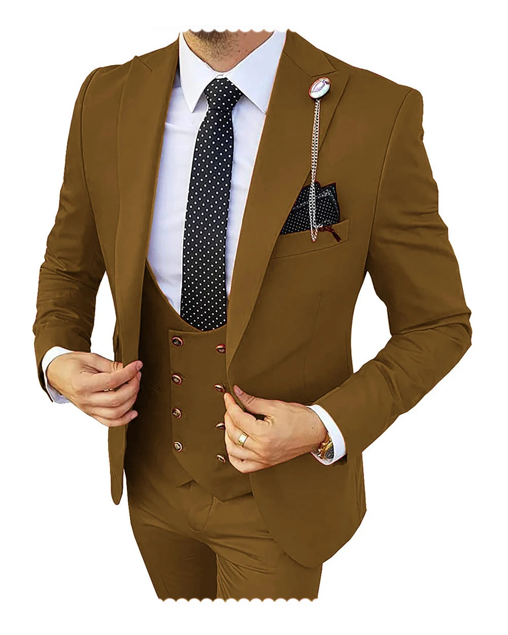 Men's Suits Blazers Formal Men 3 Piece Wedding Suit Groom Tuxedo Slim Fit Business Suits Champagne Wedding Suit Costume Homme BlazerPantsVest 231