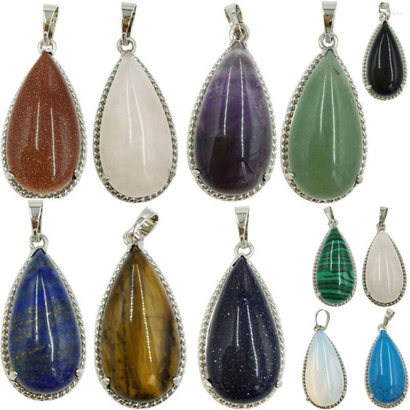 Pendant Necklaces Goldstone Blue Sand Tiger Eye Lapis Lazuli Crystal Aventurine Howlite Water Drop Women Men Bead WFH672
Pendant Necklaces Goldstone Blue Sand Tiger Eye Lapis Lazuli Crystal Aventurine Howlite Water Drop Women Men Bead WFH672