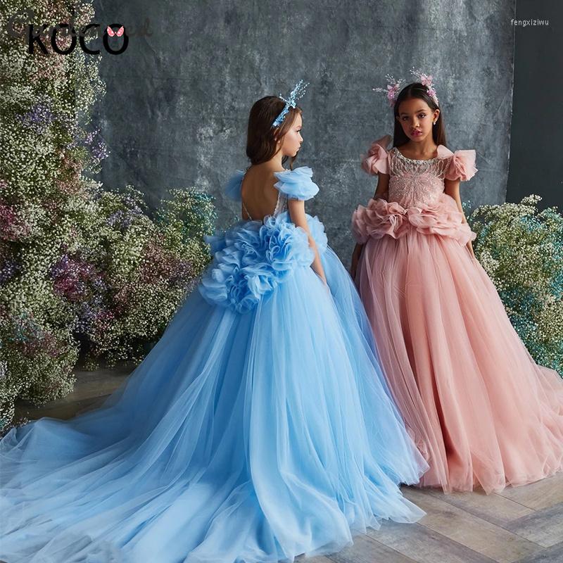 Girl Dresses Flower Dress Tulle Lace Princess Sleeveless First Communion Kids Birthday Child, Blue
Girl Dresses Flower Dress Tulle Lace Princess Sleeveless First Communion Kids Birthday Child, Blue