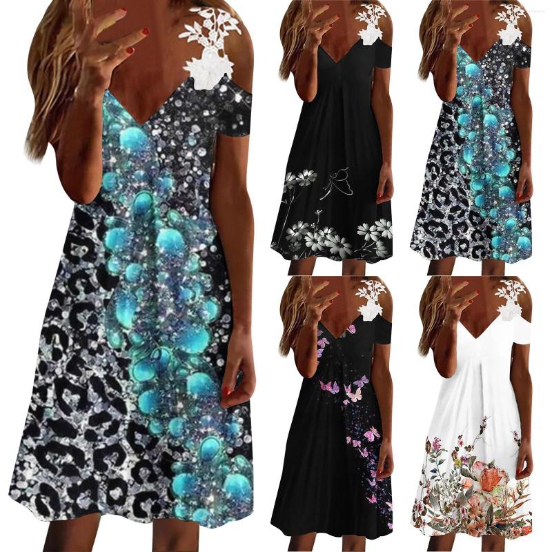 Casual Dresses Beach Maxi Dress For Women Ladies Lace Trim Flower Print Sling Short Sleeve V Neck Long, Blue
Casual Dresses Beach Maxi Dress For Women Ladies Lace Trim Flower Print Sling Short Sleeve V Neck Long, Blue