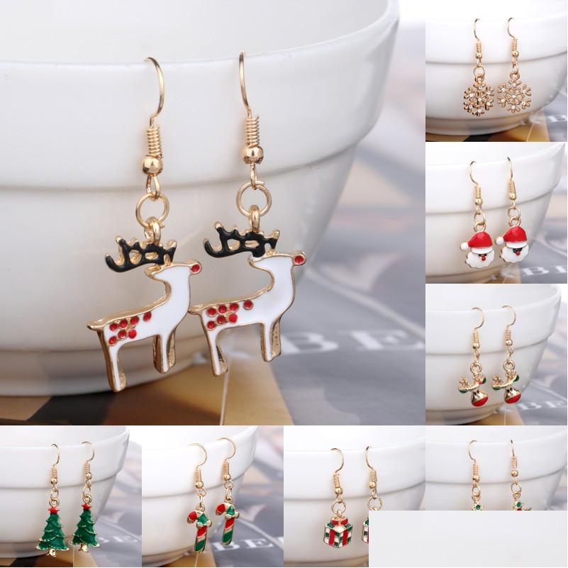 Dangle Chandelier Lovely Santa Claus Snowman Tree Bell Earrings Christmas Earring Jewelry For Women Gifts Drop Delivery Dhgarden Dhstd