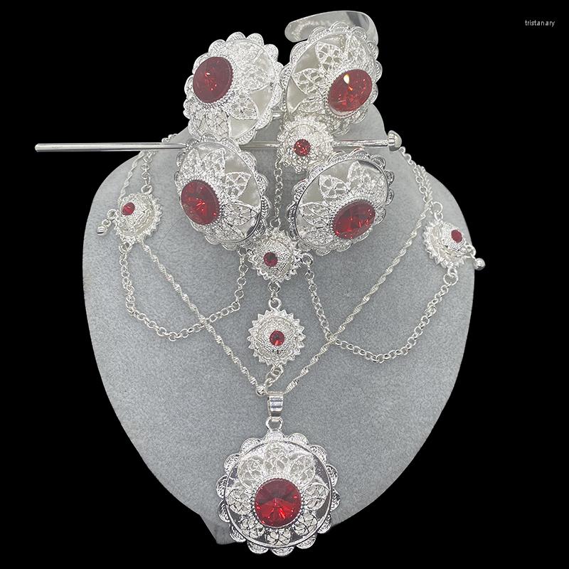 Necklace Earrings Set Ethiopian Silver Color Flower Jewelry Dubai Pendant Earring Ring Hairpin Bangle Eritrean Africa Bridal Wedding Gift, Picture shown
Necklace Earrings Set Ethiopian Silver Color Flower Jewelry Dubai Pendant Earring Ring Hairpin Bangle Eritrean Africa Bridal Wedding Gift, Picture shown
