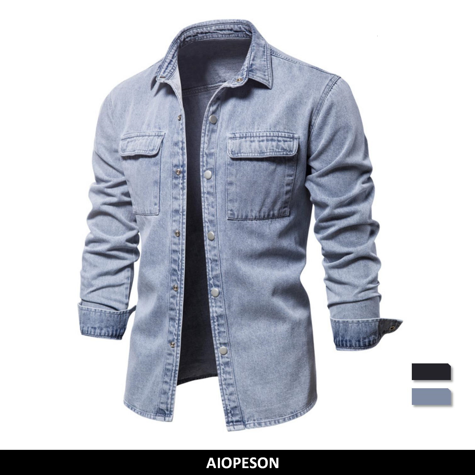 Men s Casual Shirts AIOPESON 100 Cotton Denim Solid Color Thick Long Sleeve for Spring High Quality Jeans Male 230414, Blue
Men s Casual Shirts AIOPESON 100 Cotton Denim Solid Color Thick Long Sleeve for Spring High Quality Jeans Male 230414, Blue