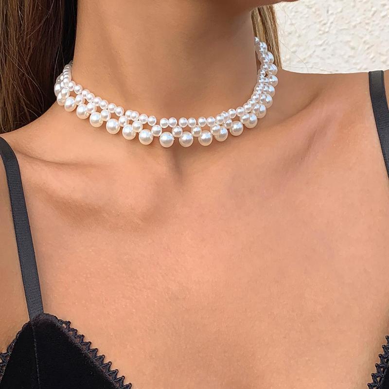 Chains Exquisite Baroque Imitation Pearl Bead Women Short Choker Necklace Cute Hand Knit Wedding Party Gift Jewelry Clavicle
Chains Exquisite Baroque Imitation Pearl Bead Women Short Choker Necklace Cute Hand Knit Wedding Party Gift Jewelry Clavicle