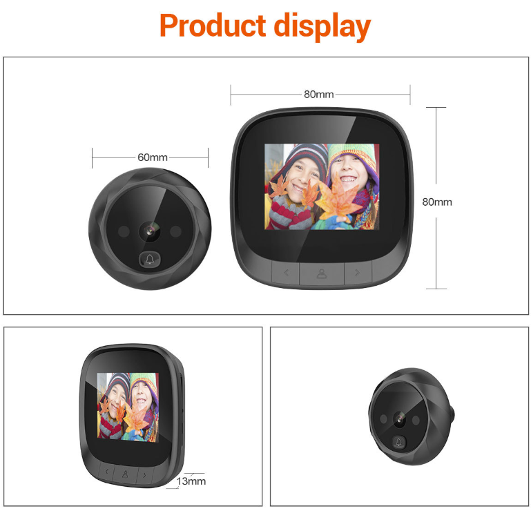 2.4-inch High-definition Visual Doorbell 1080p Wireless Remote Intercom Cat Eye Monitoring Security and Anti-theft Doorbell Camera