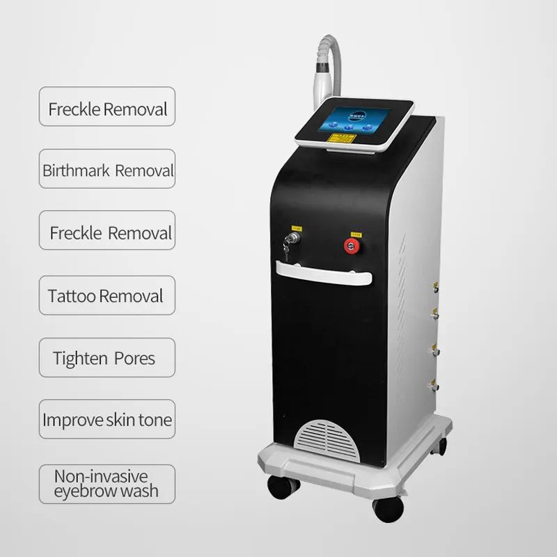 Vertical Picoecond Nd Yag Laser Tattoo Remove Freckle Remove Eyebrow Washing Pico 1064 532 1320 Black Doll Instrument