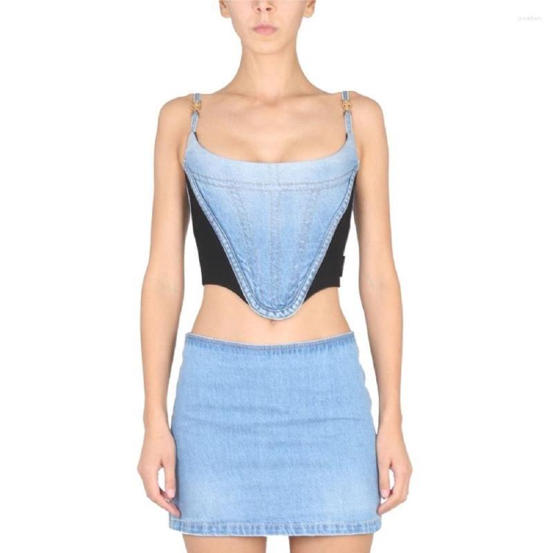 Women' Tanks 2023 Women' Top Denim Stitching Tight -fitting Corset Women Sexy Tube Y2k Clothes High -quality Suspender Trat XL, Blue
Women' Tanks 2023 Women' Top Denim Stitching Tight -fitting Corset Women Sexy Tube Y2k Clothes High -quality Suspender Trat XL, Blue