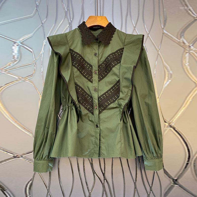 Women' Blouses Spring 2023 Turn Down Collar Lace Patchwork Woman Shirts Vintage Elegant Slim Waist Women Blouse All Match Chic Blusas Mujer, Green
Women' Blouses Spring 2023 Turn Down Collar Lace Patchwork Woman Shirts Vintage Elegant Slim Waist Women Blouse All Match Chic Blusas Mujer, Green
