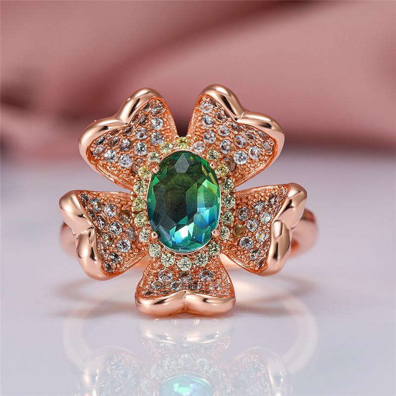 Wedding Rings Classic Female Blue Green Oval Crystal Ring Dainty Bride Flower Engagement Vintage Rose Gold Color For Women
Wedding Rings Classic Female Blue Green Oval Crystal Ring Dainty Bride Flower Engagement Vintage Rose Gold Color For Women