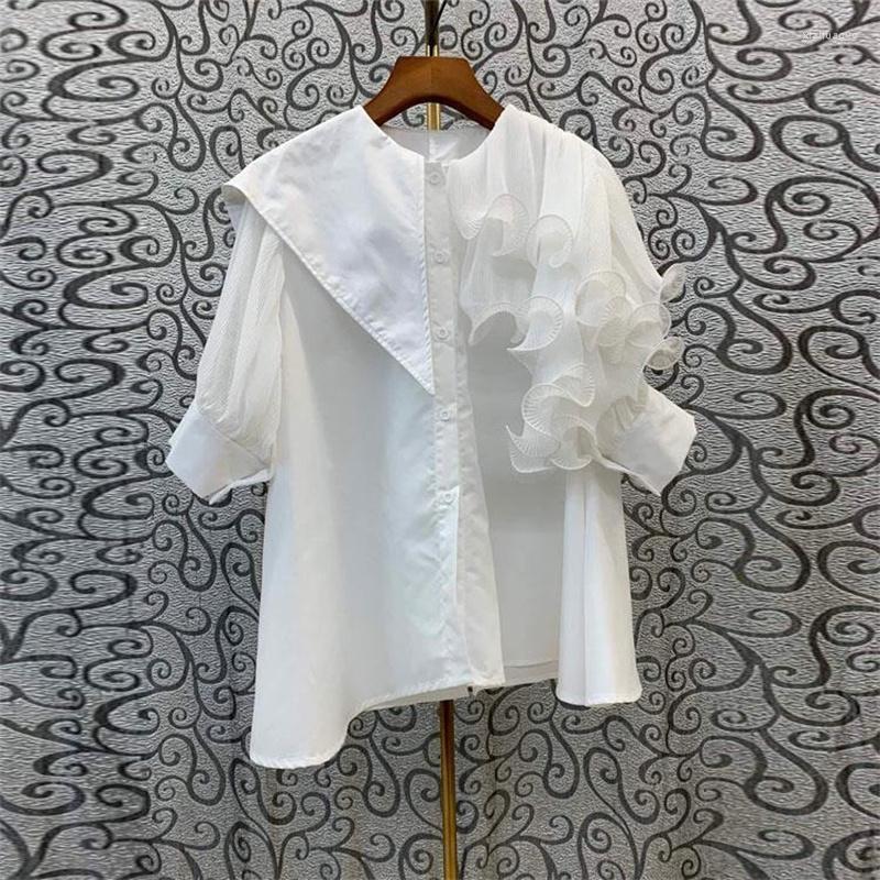 Women' Blouses Fashion Women Shirts European 2023 Round-Neck Cotton Ladies Irregularly Short-sleeve Clothing, Green
Women' Blouses Fashion Women Shirts European 2023 Round-Neck Cotton Ladies Irregularly Short-sleeve Clothing, Green