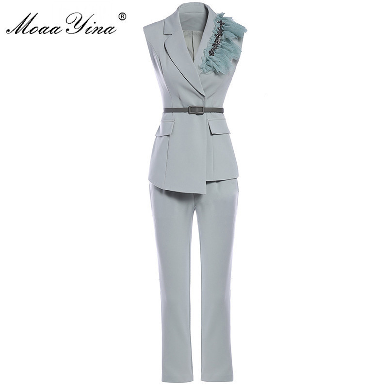 Women s Two Piece Pants MoaaYina Fashion Designer Suit Spring Autumn Women Crystal Tops 3 4 pants Two piece set 230414, Turquoise
Women s Two Piece Pants MoaaYina Fashion Designer Suit Spring Autumn Women Crystal Tops 3 4 pants Two piece set 230414, Turquoise