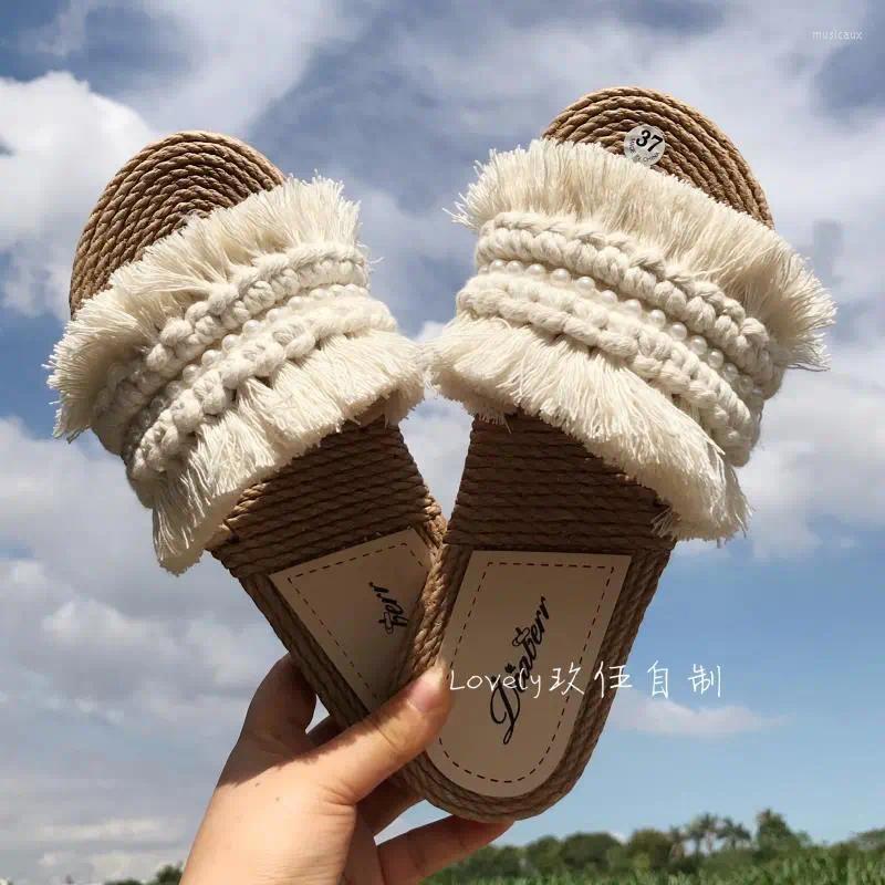Slippers 2023 Sandalias Shoes Nine Self-made Imitation Of The Cane Craft Woven Tassel Seaside Holiday Leisure, Beige
Slippers 2023 Sandalias Shoes Nine Self-made Imitation Of The Cane Craft Woven Tassel Seaside Holiday Leisure, Beige