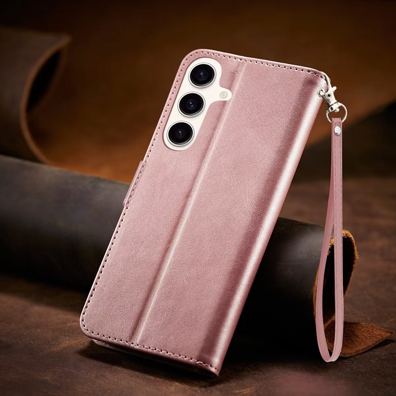 Business Leather Wallet Cases For Samsung S25 Edge S24 S23 FE Ultra Plus A36 A56 A26 A05 A05S A25 A35 A55 A15 A16 A06 Retro Flip Cover ID Card Slot Ho