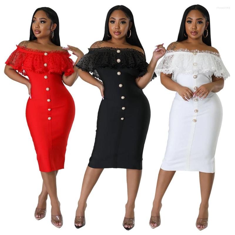 Casual Dresses 2023 Off-the-Shoulder Off-Neck Dot Mesh Ruffled Slim Fit Patchwork Sexy Slimming Dress Elegant, Black
Casual Dresses 2023 Off-the-Shoulder Off-Neck Dot Mesh Ruffled Slim Fit Patchwork Sexy Slimming Dress Elegant, Black