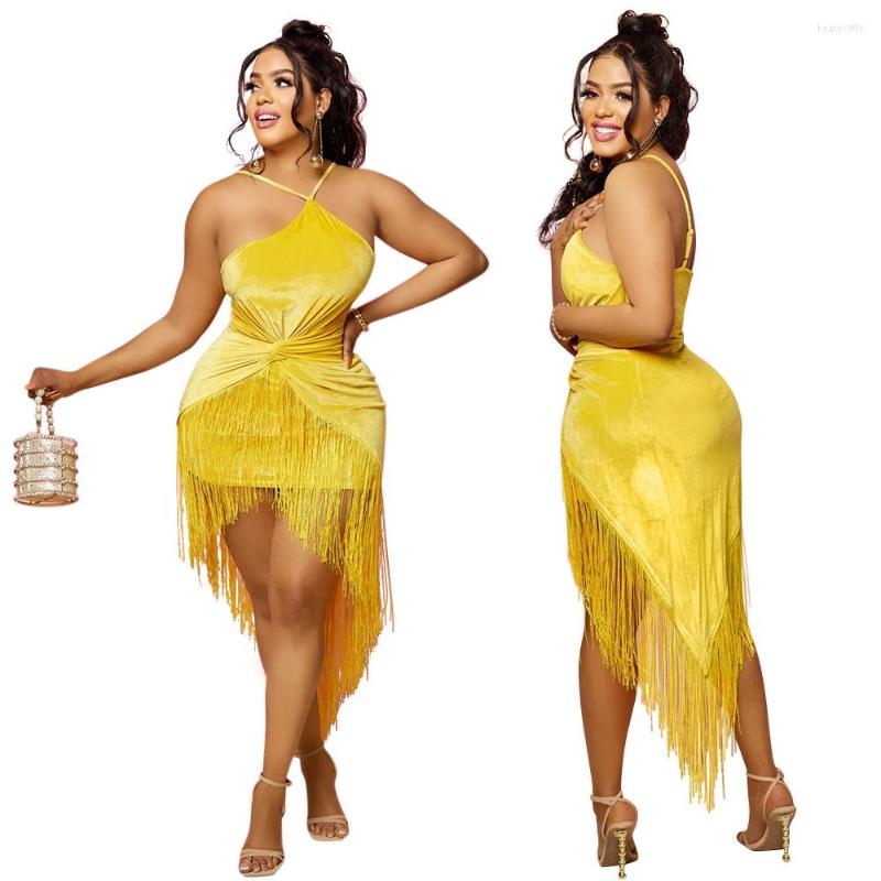 Casual Dresses Yellow Sexy Halter Tassel Bodycon Clubwear Women 2023 Summer Fashion Aysmmetrical Bandage Party Dress Midi Vestidos
Casual Dresses Yellow Sexy Halter Tassel Bodycon Clubwear Women 2023 Summer Fashion Aysmmetrical Bandage Party Dress Midi Vestidos