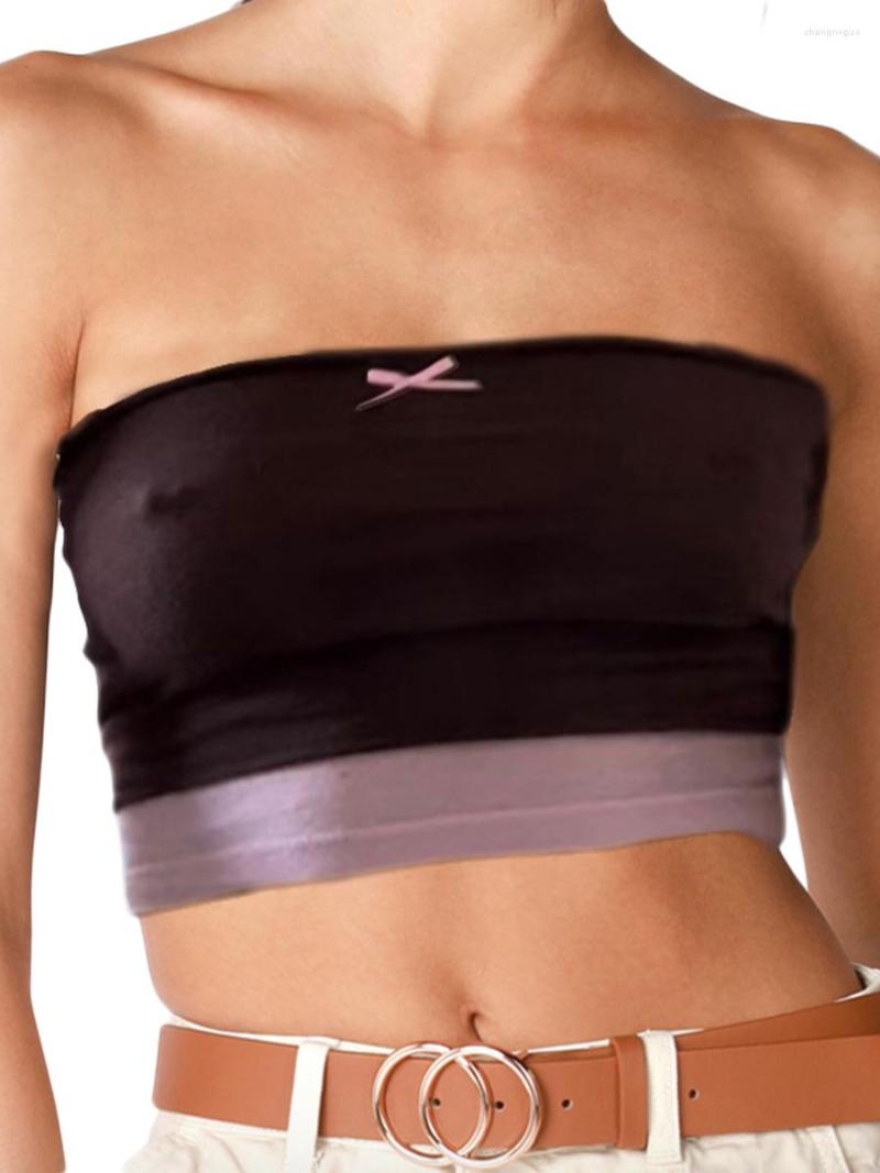 Women' Tanks Kimydreama Women Casual Basic Strapless Bandeau Summer Contrast Color Off-shoulder Crop Tops Streetwear Club Wear, Brown
Women' Tanks Kimydreama Women Casual Basic Strapless Bandeau Summer Contrast Color Off-shoulder Crop Tops Streetwear Club Wear, Brown