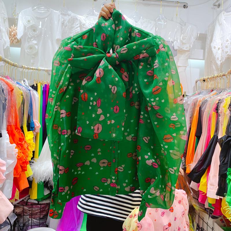 Women' Blouses KE LA 2023 Summer European Retro Printing Strap Bow Stand Collar Long Sleeve Single-breasted Chiffon Shirt For Women, Green
Women' Blouses KE LA 2023 Summer European Retro Printing Strap Bow Stand Collar Long Sleeve Single-breasted Chiffon Shirt For Women, Green