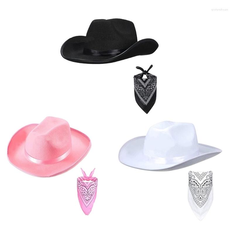Berets 652F Mens Western Cowboy Hat Bandana Set Cowgirl And Fashionable Pattern Scarf Fit For Most Men Women, White
Berets 652F Mens Western Cowboy Hat Bandana Set Cowgirl And Fashionable Pattern Scarf Fit For Most Men Women, White