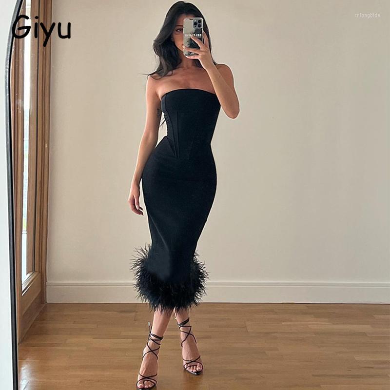 Casual Dresses Giyu Sexy Feathers Evening Club Party Women 2023 Autumn Bodycon Strapless Backless Long Dress Elegant Black Robe Femme
Casual Dresses Giyu Sexy Feathers Evening Club Party Women 2023 Autumn Bodycon Strapless Backless Long Dress Elegant Black Robe Femme