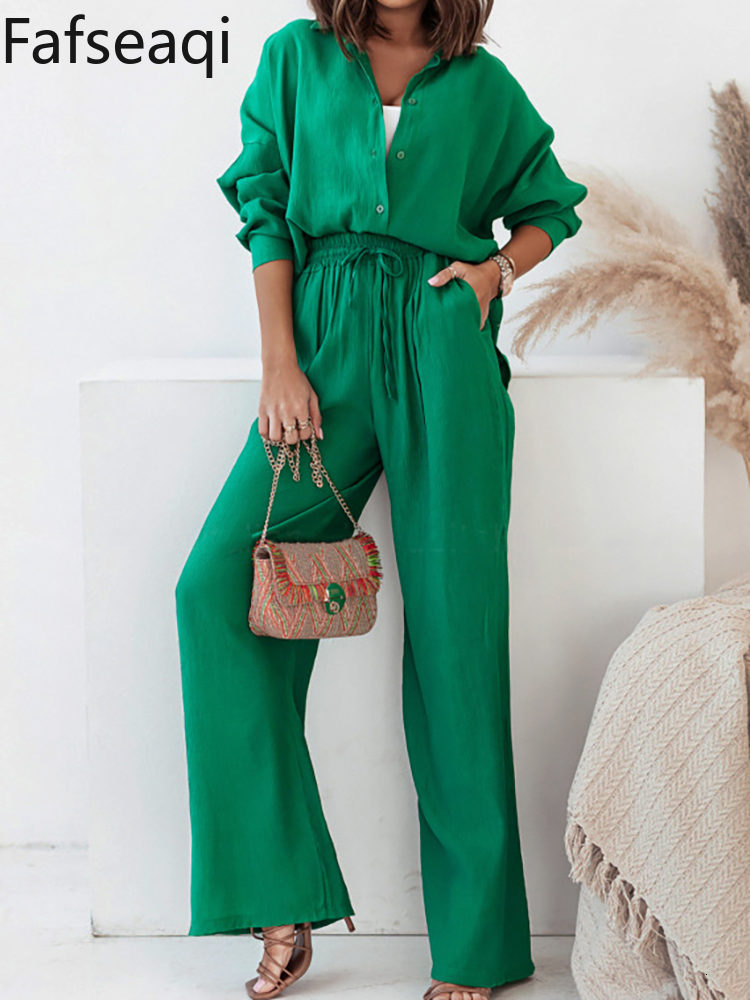 Women' Two Piece Pants Spring Summer Blue Trouser Suit Set for Office Wear Chic Shirts Elegant Wide Outfits Tracksuit 230414
Women' Two Piece Pants Spring Summer Blue Trouser Suit Set for Office Wear Chic Shirts Elegant Wide Outfits Tracksuit 230414