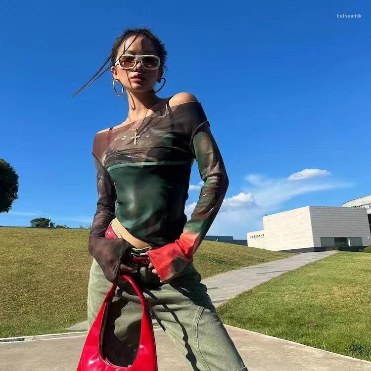 Women's T Shirts Women Mesh Crop Top Print Sexy Slim Off Shoulder Long Sleeve T-Shirt Stretchy Fashion Skinny Wild Streetwear Tees Puss Y2K, Green
Women's T Shirts Women Mesh Crop Top Print Sexy Slim Off Shoulder Long Sleeve T-Shirt Stretchy Fashion Skinny Wild Streetwear Tees Puss Y2K, Green
