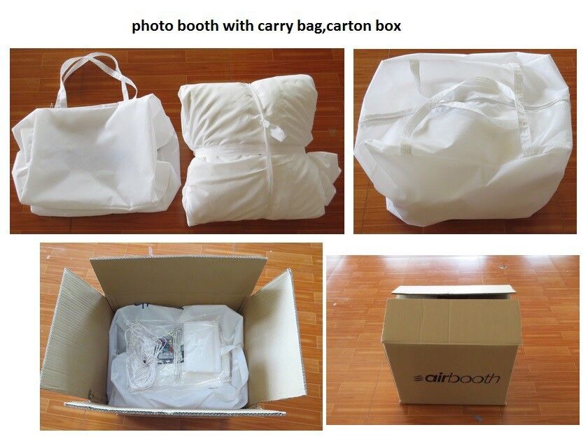 Compact LED-Illuminated White Inflated Cubic Photo Booth for Instant Snaps at Gatherings