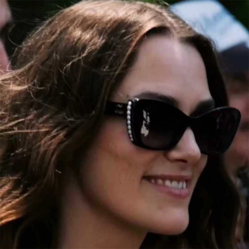 Sunglasses Designer New Cat Eye Pearl Edge Chic X3N2