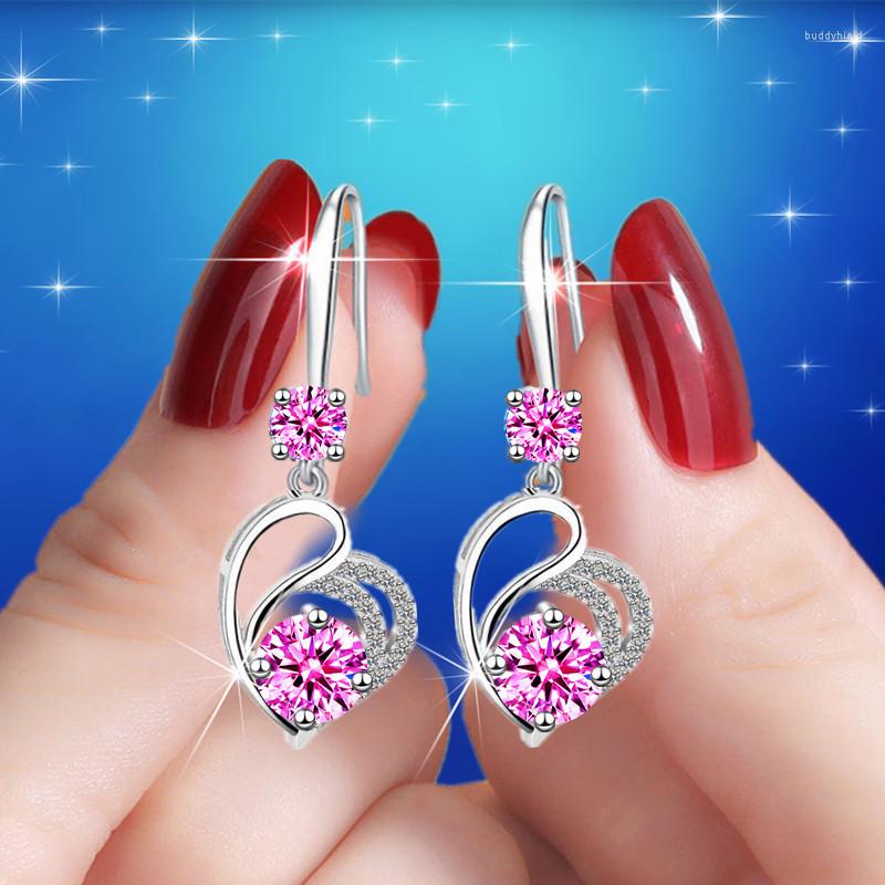 Dangle Earrings Vintage Silver Color Crystal Stone Wedding Female Luxury Pink Zircon Love Heart Drop For Women Dainty Jewelry
Dangle Earrings Vintage Silver Color Crystal Stone Wedding Female Luxury Pink Zircon Love Heart Drop For Women Dainty Jewelry