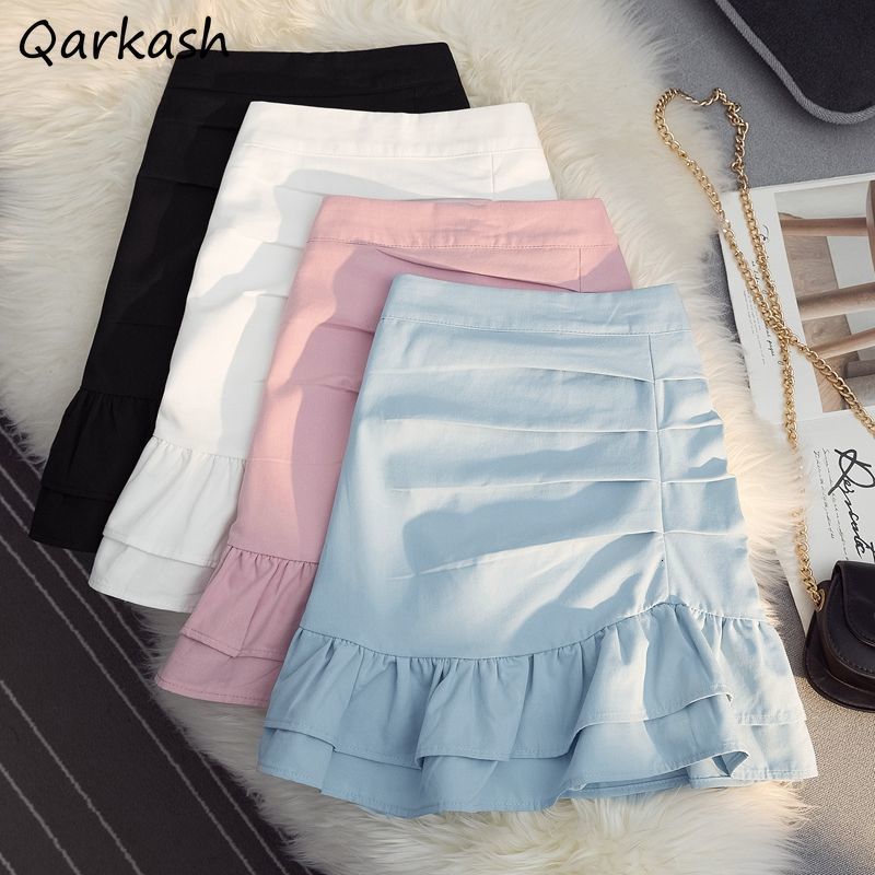 Skirts Solid Skirts Women Ruffles Korean Style Sweet College Slim 4 Colors Female All-match Leisure Classic Summer Trendy Simple ly 230414, White
Skirts Solid Skirts Women Ruffles Korean Style Sweet College Slim 4 Colors Female All-match Leisure Classic Summer Trendy Simple ly 230414, White