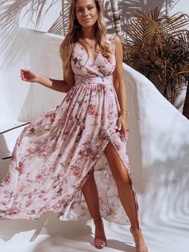 Casual Dresses Summer Long Dress Women Floral Print Sexy Deep V-Neck Sleeveless Beach Chiffon Split Maxi Party Vestido, Blue
Casual Dresses Summer Long Dress Women Floral Print Sexy Deep V-Neck Sleeveless Beach Chiffon Split Maxi Party Vestido, Blue