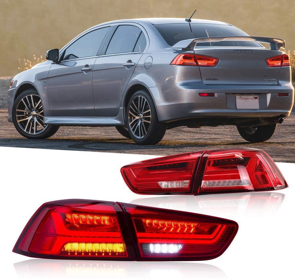 Auto Tuning Taillights For Mitsubishi Lancer EX 20 08-20 18 Tail Lamp LED Assembly Streaming Turn Signal Lights Fish Bone Style