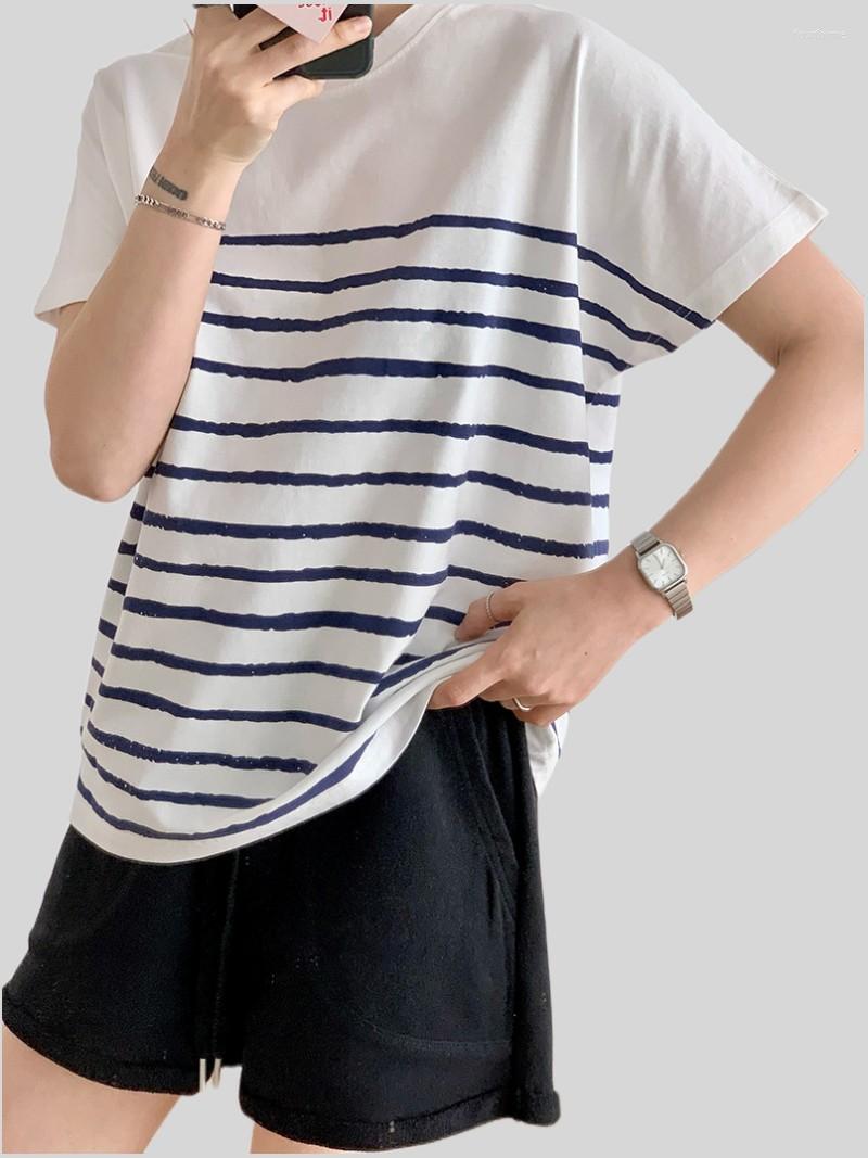 Women's T Shirts Cotton Stripe Casual Shirt Women Batwing Sleeve 2023 Summer Female White Round Neck Loose Basic Tee Top For Teenager, Blue
Women's T Shirts Cotton Stripe Casual Shirt Women Batwing Sleeve 2023 Summer Female White Round Neck Loose Basic Tee Top For Teenager, Blue