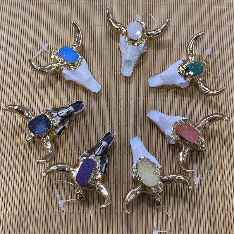 Pendant Necklaces Resin Necklace Animal Bull Head Shape Amethyst DIY Handmade Jewelry Accessories Crafts Decoration Trend Charm 1pcs
Pendant Necklaces Resin Necklace Animal Bull Head Shape Amethyst DIY Handmade Jewelry Accessories Crafts Decoration Trend Charm 1pcs