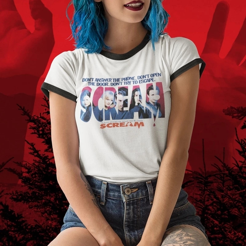 Men's T-Shirts kuakuayu HJN Scream Fashion Tees Dont Answer the Phone dont Open the Door Dont Try to Escape Women Tees Scream T-Shirt 230414