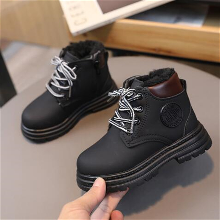 Children's Snow Boots New Winter Kids Shoes Boys Girls Wool Warm Martin Boot Side Zipper Toddler Baby Short Boots