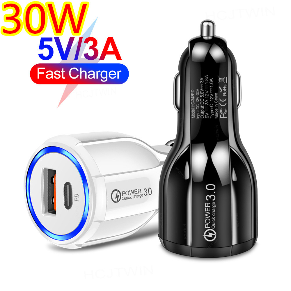 66W Super Fast Quick Charging PD USB C Car Charger Dual Ports 38W 30W Type c Power Adapter Chargers For Ipad Air Iphone 14 15 Pro Samsung S23 S24 Tabl