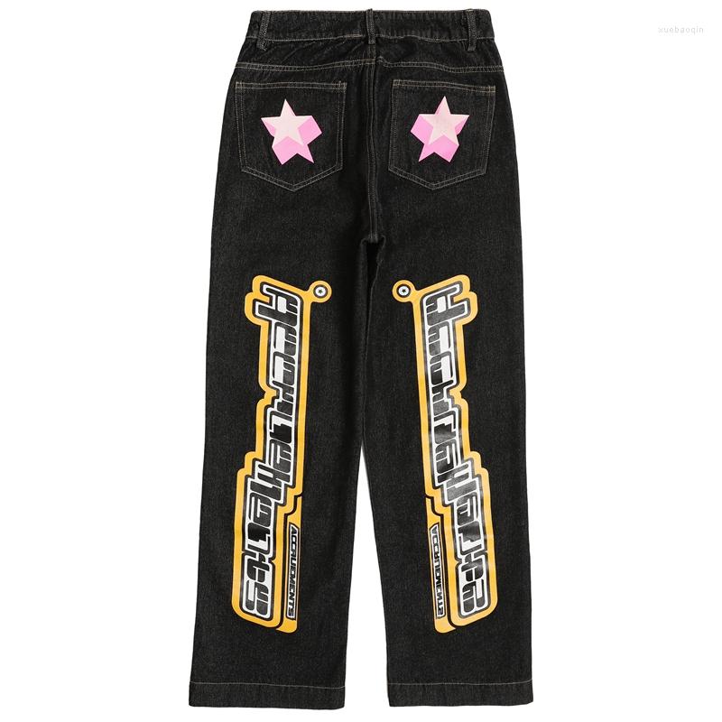Men' Jeans Letter Stars Graffiti Print Wide Leg Blue And Black Pants For Men Women Straight Retro Casual Oversized Denim Trousers
Men' Jeans Letter Stars Graffiti Print Wide Leg Blue And Black Pants For Men Women Straight Retro Casual Oversized Denim Trousers