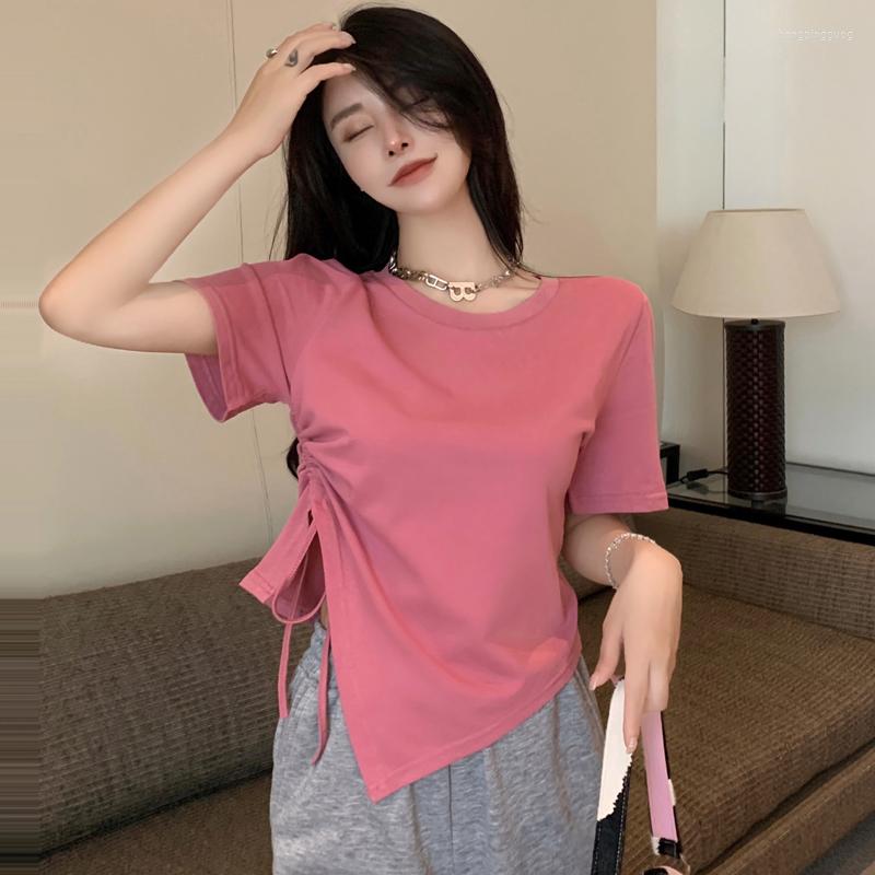 Women's T Shirts Fashion Summer Irregular Hem Drawstring T-shirt Women Split Top Slim Cotton Shirt Tees Chic Cropped Tops Y2K Casual, Gray
Women's T Shirts Fashion Summer Irregular Hem Drawstring T-shirt Women Split Top Slim Cotton Shirt Tees Chic Cropped Tops Y2K Casual, Gray