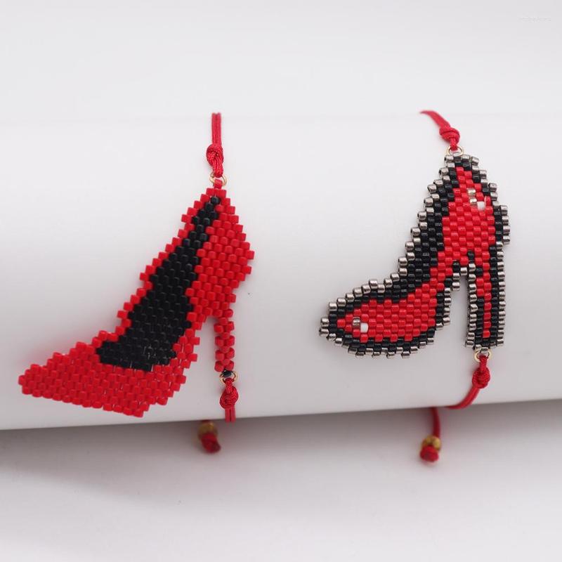 Strand Beaded Bracelet Hand Woven Red High-heeled Shoes Pattern Originality Adjustable Simplicity Bohemia
Strand Beaded Bracelet Hand Woven Red High-heeled Shoes Pattern Originality Adjustable Simplicity Bohemia