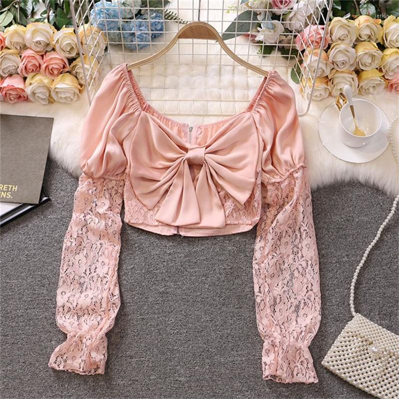 Women's Blouses Sexy Fashion Lace Patchwork Square Collar Blouse Woman Bowknot Off Shoulder Long Sleeve Slim Shirts Back Zipper Short Tops, White shirts
Women's Blouses Sexy Fashion Lace Patchwork Square Collar Blouse Woman Bowknot Off Shoulder Long Sleeve Slim Shirts Back Zipper Short Tops, White shirts
