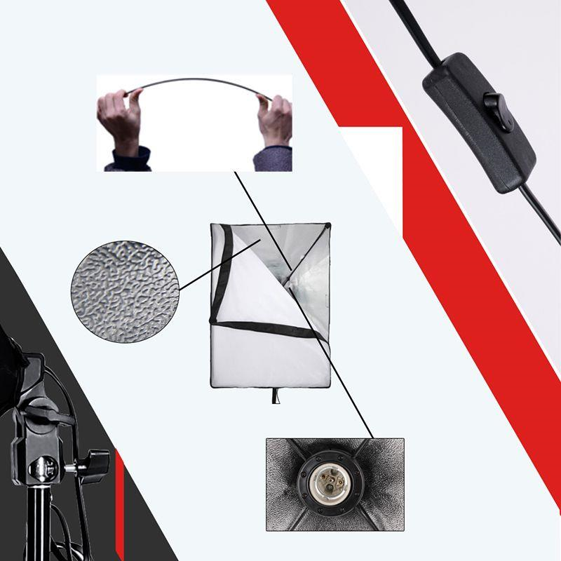FreeShipping Photo Studio LED Softbox Lighting Kit Boom arm Background Support Stand 3 Color Green Backdrop for Photography Video Shoot Puoi