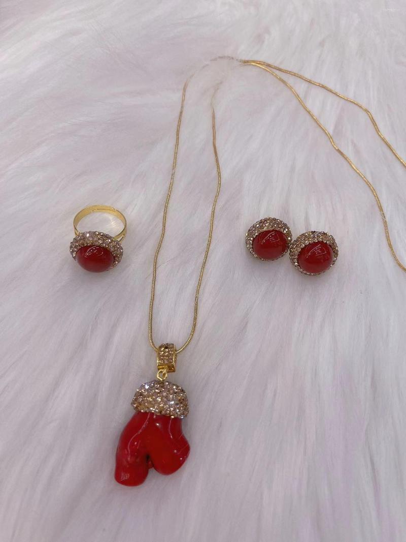 Necklace Earrings Set 3 Pieces Stone Crystal Ring Fashion Jewelry Stud For Women, Picture shown
Necklace Earrings Set 3 Pieces Stone Crystal Ring Fashion Jewelry Stud For Women, Picture shown